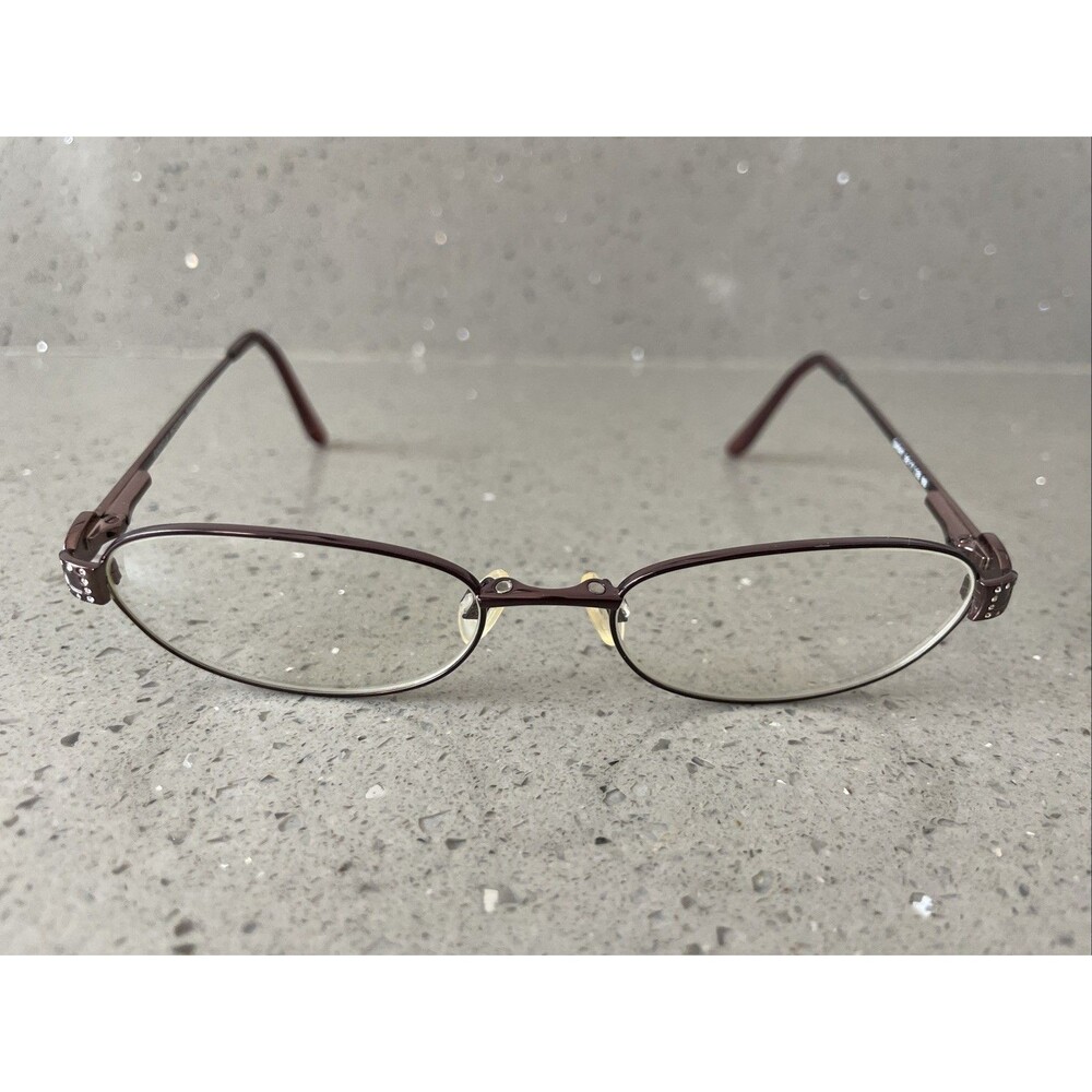 Easy Clip Q4047 50-17-135 80 Purple Metal Full Rim Eyeglasses Frames ONLY Full